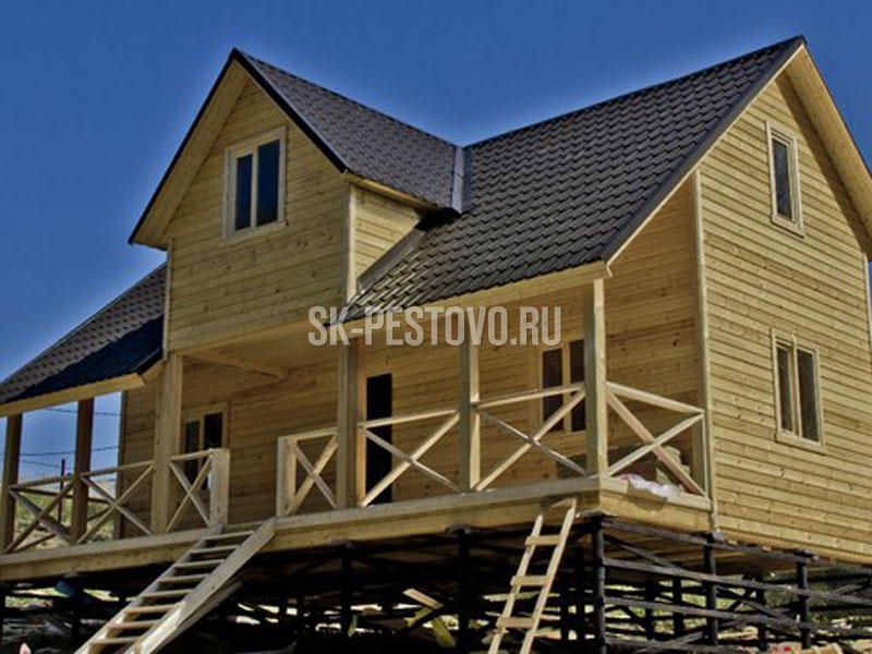Дом из бруса в русском стиле